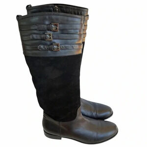 Aquatalia Marvin K Black Tall Flat Boots 9.5